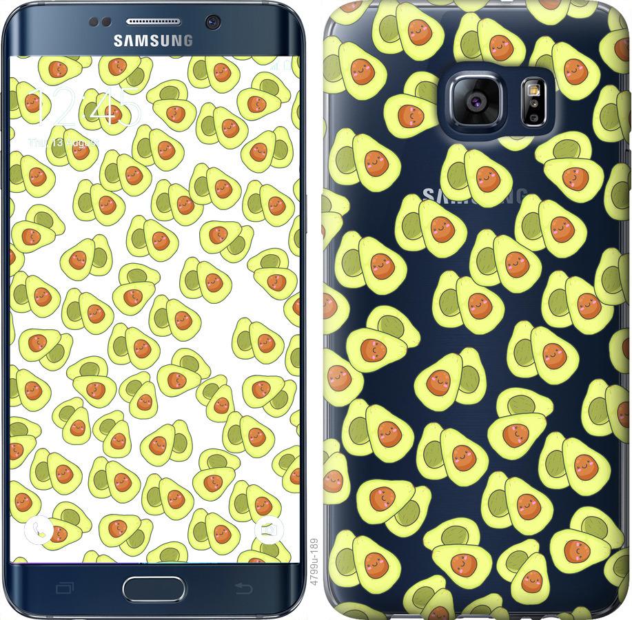 Чехол на Samsung Galaxy S6 Edge Plus G928 Весёлые авокадо