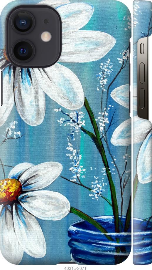 Чехол на iPhone 12 Mini Красивые арт-ромашки
