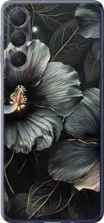 Чехол на Samsung Galaxy M54 Черные цветы