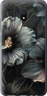 Чехол на Xiaomi Redmi 8A Черные цветы