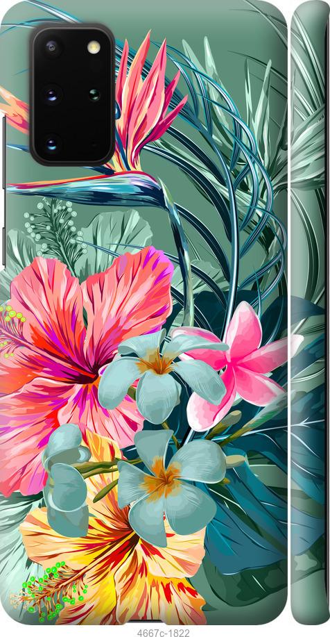 Чехол на Samsung Galaxy S20 Plus Тропические цветы v1