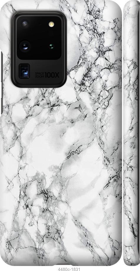 Чехол на Samsung Galaxy S20 Ultra Мрамор белый