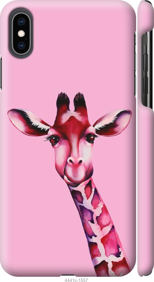 Чехол на iPhone XS Max Розовая жирафа
