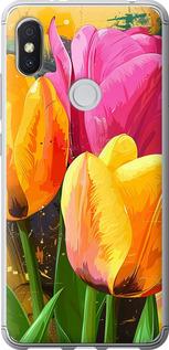 Чехол на Xiaomi Redmi S2 Нарисованные тюльпаны
