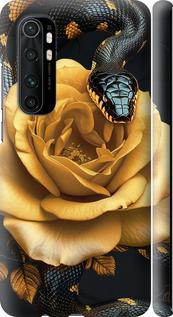 Чехол на Xiaomi Mi Note 10 Lite Black snake and golden rose