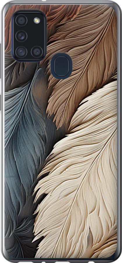 Чехол на Samsung Galaxy A21s A217F Листья в стиле бохо