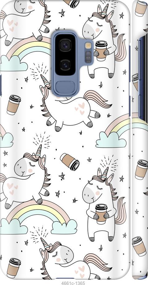 Чехол на Samsung Galaxy S9 Plus Единорог и кофе
