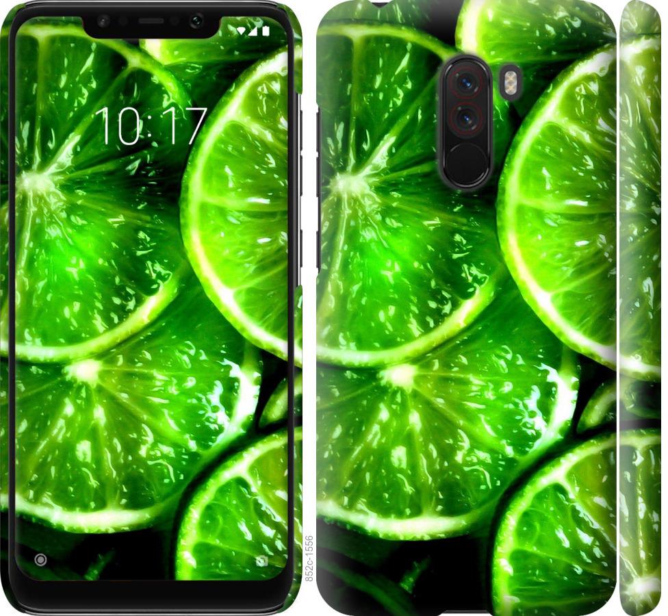 Чехол на Xiaomi Pocophone F1 Зелёные дольки лимона