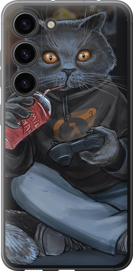 Чехол на Samsung Galaxy S23 gamer cat