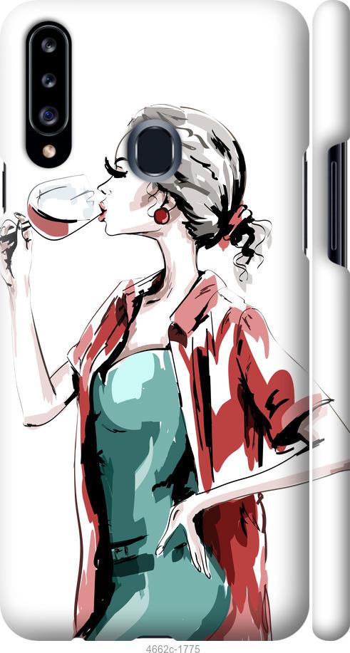 Чехол на Samsung Galaxy A20s A207F Девушка с бокалом