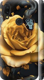 Чехол на Xiaomi Redmi 7 Black snake and golden rose