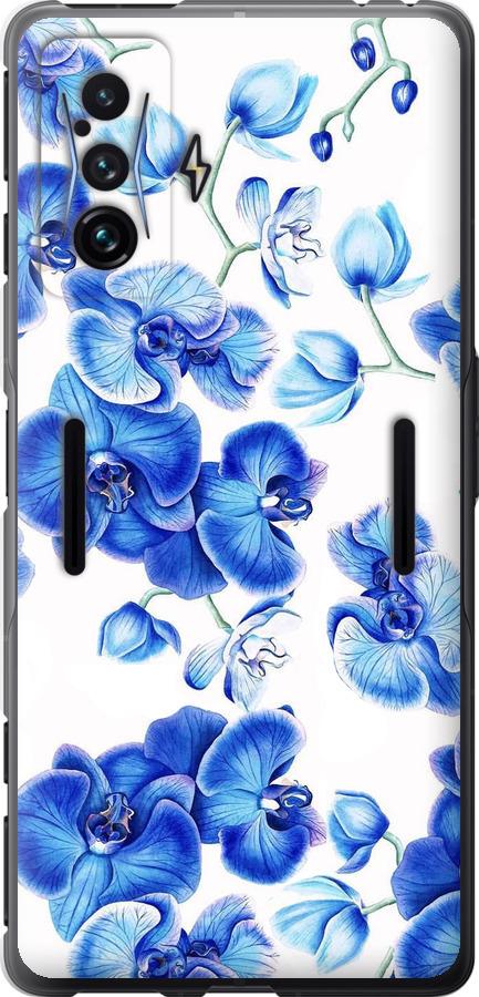 Чехол на Xiaomi Poco F4 GT Голубые орхидеи