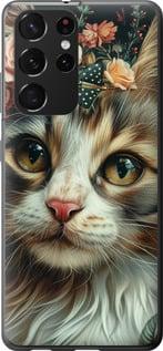 Чехол на Samsung Galaxy S21 Ultra (5G) Cats and flowers