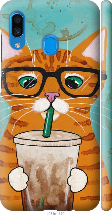 Чехол на Samsung Galaxy A20 2019 A205F Зеленоглазый кот в очках