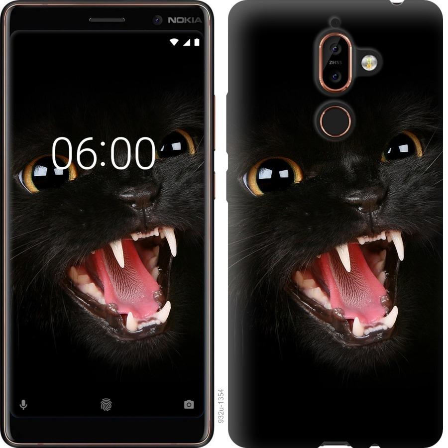Чехол на Nokia 7 Plus Чёрная кошка
