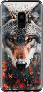 Чехол на Samsung Galaxy S9 Wolf and flowers