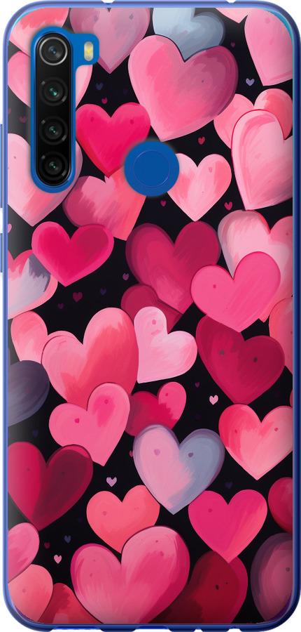 Чехол на Xiaomi Redmi Note 8T Сердечки 4