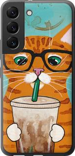 Чехол на Samsung Galaxy S22 Зеленоглазый кот в очках