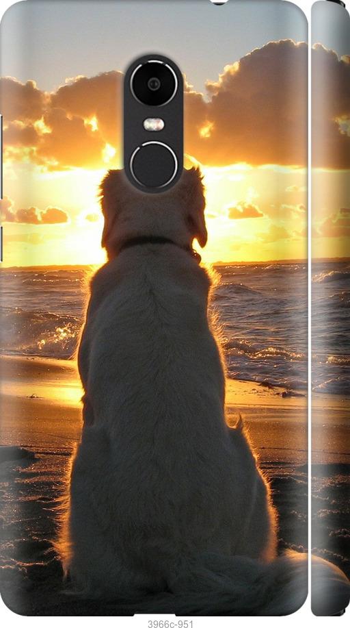 Чехол на Xiaomi Redmi Note 4X Закат и собака