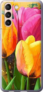 Чехол на Samsung Galaxy S21 Нарисованные тюльпаны