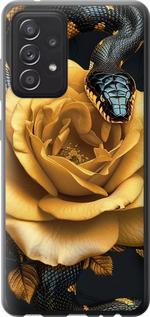 Чехол на Samsung Galaxy A52 Black snake and golden rose