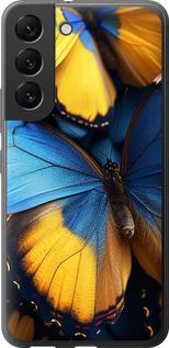 Чехол на Samsung Galaxy S22 Желто-голубые бабочки
