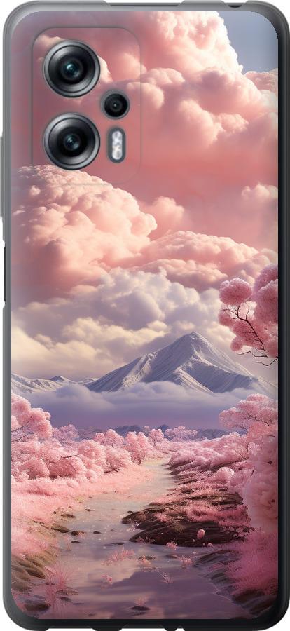 Чехол на Xiaomi Redmi Note 11T Pro Розовые облака