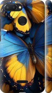 Чехол на Xiaomi Redmi 6 Желто-голубые бабочки