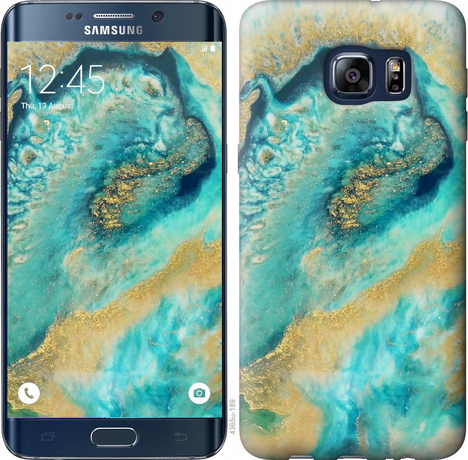 Чехол на Samsung Galaxy S6 Edge Plus G928 Green marble