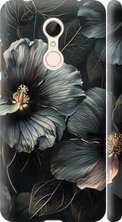 Чехол на Xiaomi Redmi 5 Черные цветы