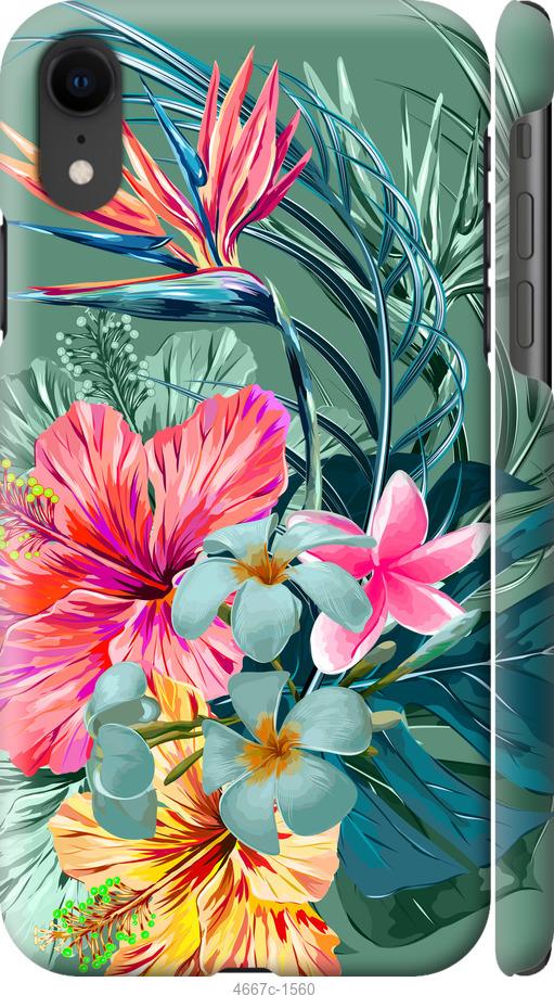 Чехол на iPhone XR Тропические цветы v1