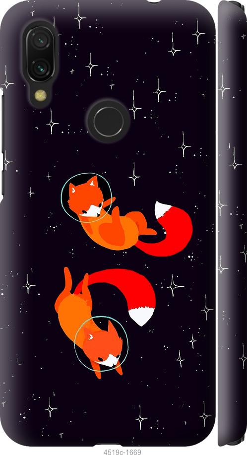 Чехол на Xiaomi Redmi 7 Лисички в космосе