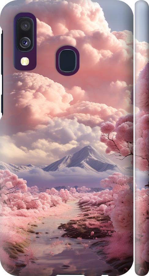 Чехол на Samsung Galaxy A40 2019 A405F Розовые облака