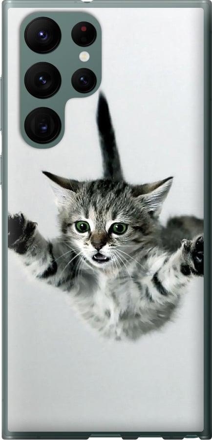Чехол на Samsung Galaxy S22 Ultra Летящий котёнок