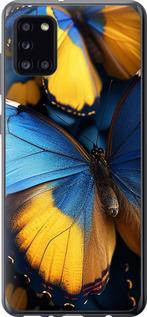 Чехол на Samsung Galaxy A31 A315F Желто-голубые бабочки