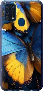 Чехол на Samsung Galaxy M31 M315F Желто-голубые бабочки