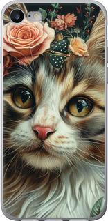 Чехол на iPhone 7 Cats and flowers