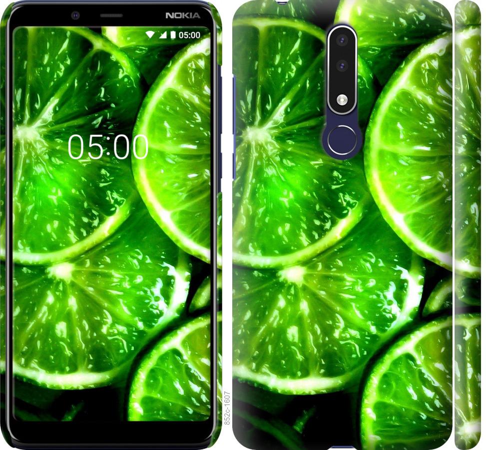 Чехол на Nokia 3.1 Plus Зелёные дольки лимона