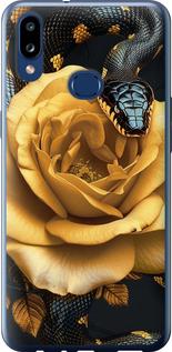 Чехол на Samsung Galaxy A10s A107F Black snake and golden rose