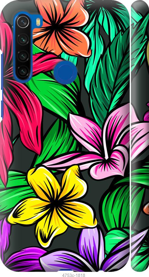 Чехол на Xiaomi Redmi Note 8T Тропические цветы 1