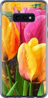 Чехол на Samsung Galaxy S10e Нарисованные тюльпаны