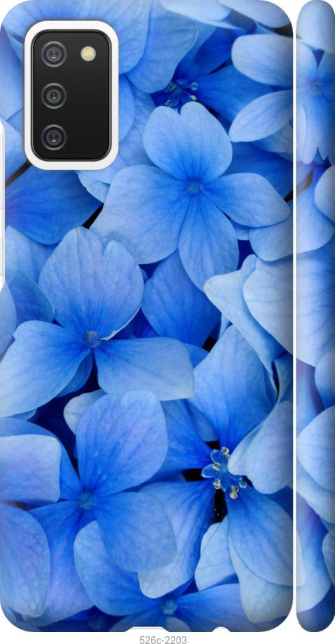 Чехол на Samsung Galaxy A02s A025F Синие цветы