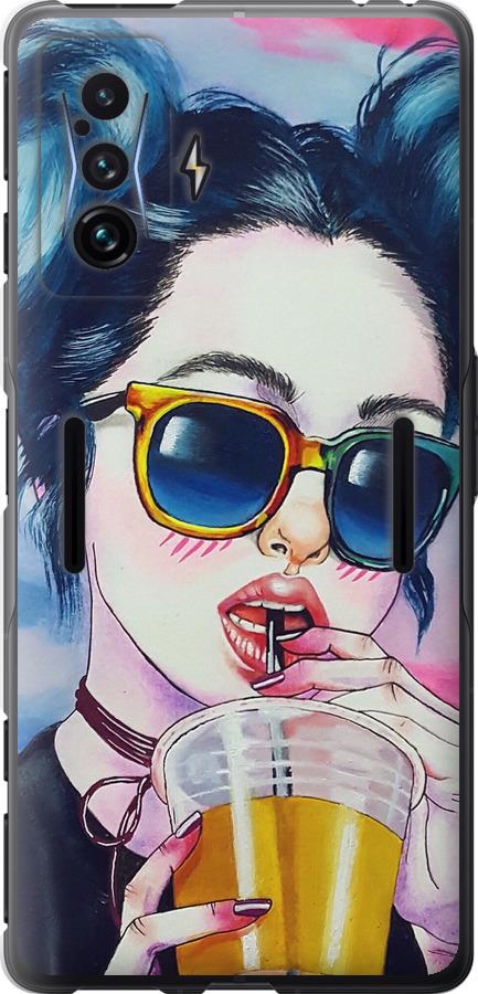 Чехол на Xiaomi Poco F4 GT Арт-девушка в очках