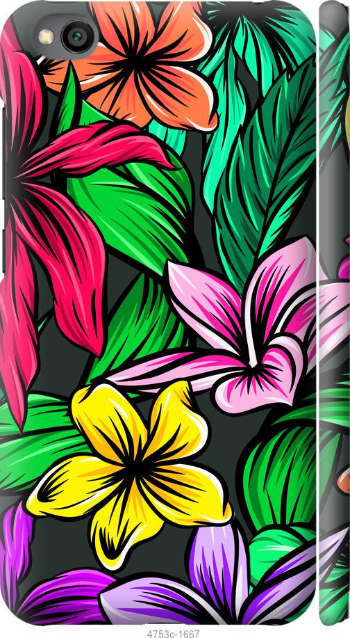Чехол на Xiaomi Redmi Go Тропические цветы 1
