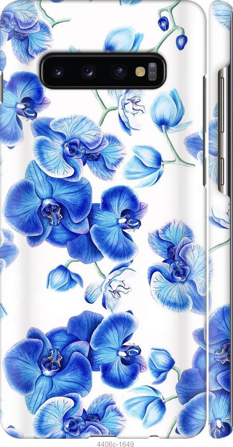 Чехол на Samsung Galaxy S10 Plus Голубые орхидеи