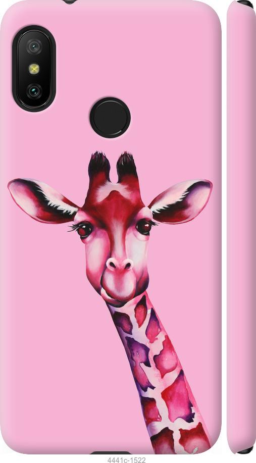 Чехол на Xiaomi Redmi 6 Pro Розовая жирафа