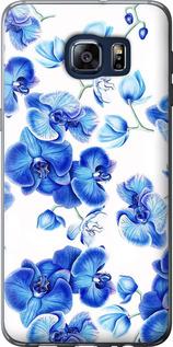 Чехол на Samsung Galaxy S6 Edge Plus G928 Голубые орхидеи