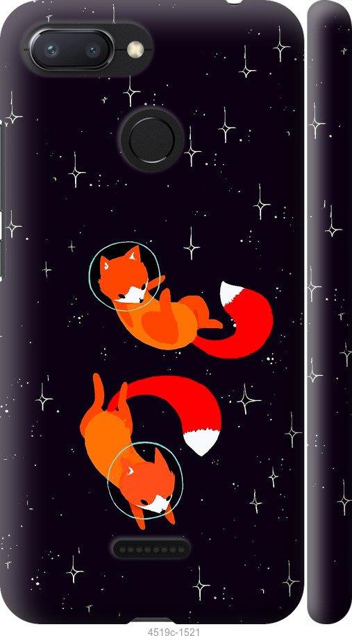 Чехол на Xiaomi Redmi 6 Лисички в космосе