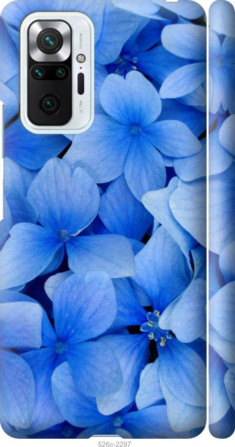 Чехол на Xiaomi Redmi Note 10 Pro Синие цветы