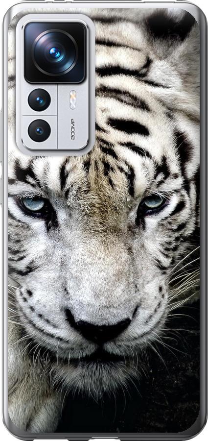 Чехол на Xiaomi 12T Pro Грустный белый тигр
